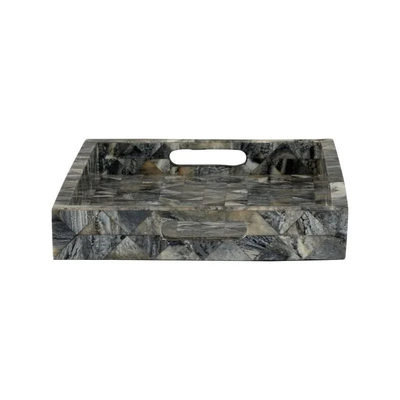 Greer Geometric Patterned Bone Tray - LOOMLAN - Wildwood - Trays