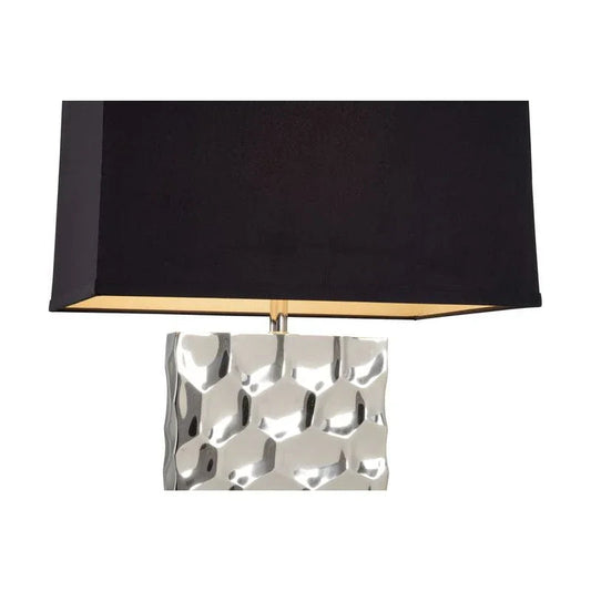 Hammered Honeycomb Steel Made Table Lamp - LOOMLAN - Wildwood - Table Lamps