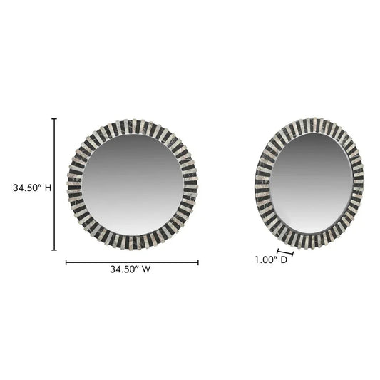 Isolde Multicolor Marble Frame Wall Mirror - LOOMLAN - Moe's Home - Wall Mirrors