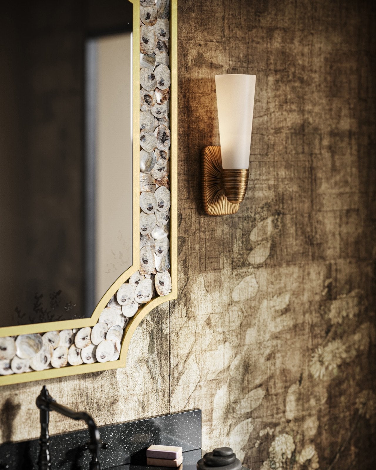 Bonaz Bath Cast Brass Wall Sconce