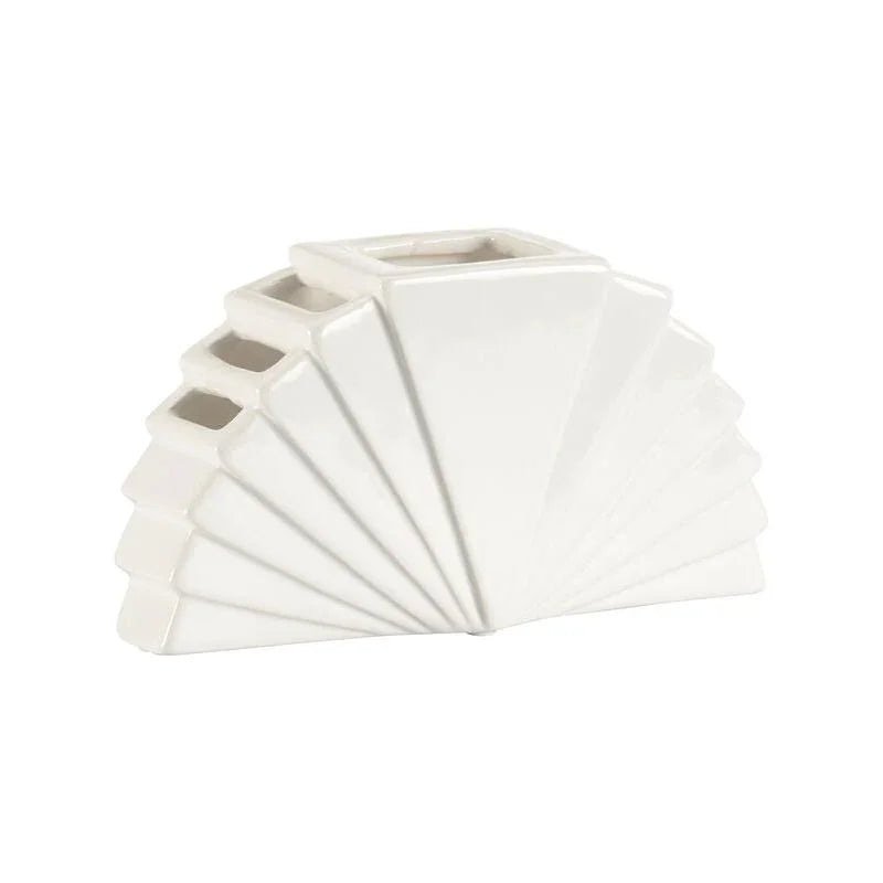 La Feria Glossy White Ceramic Vase - LOOMLAN - Chelsea House - Vases & Jars