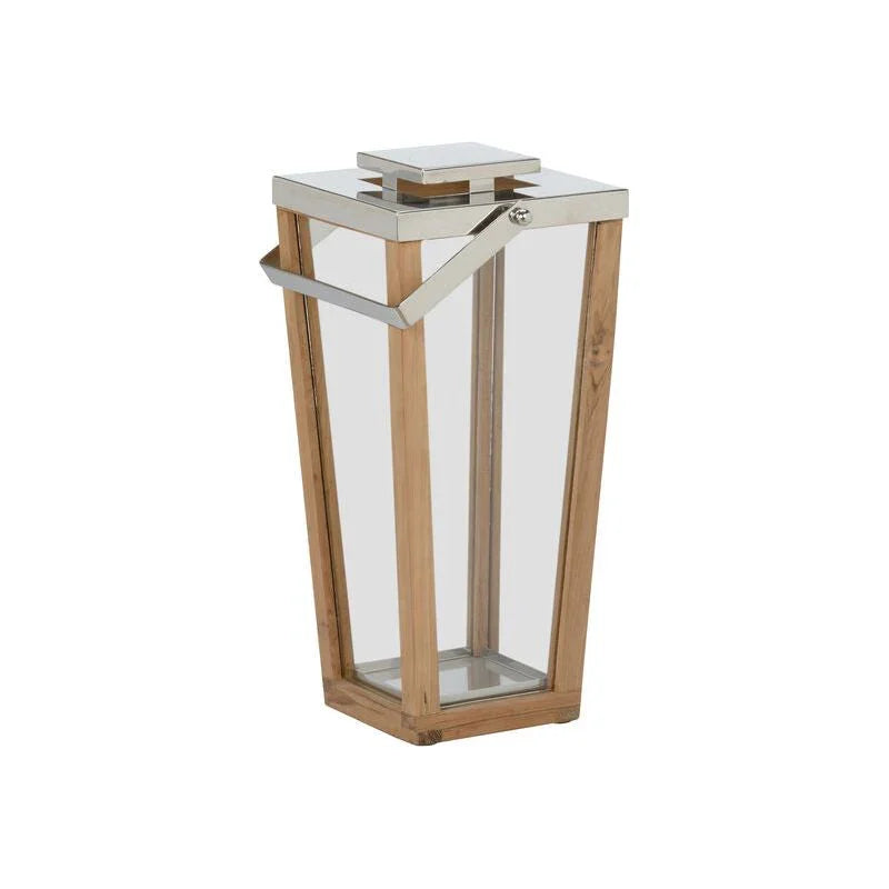 Lanai Teak And Glass Hurricane Sculpture - LOOMLAN - Wildwood - Statues & Sculptures