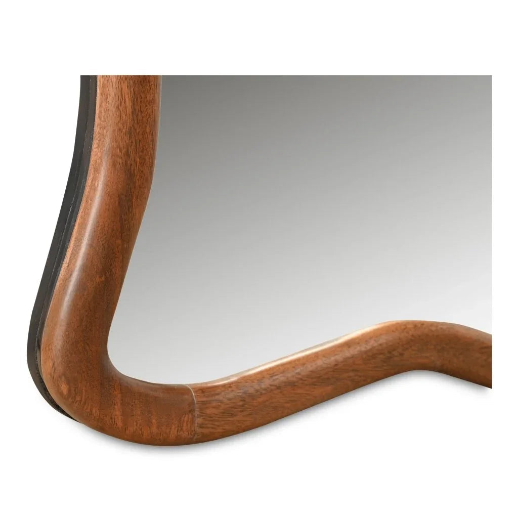 Leni Brown Acacia Frame Wall Mirror - LOOMLAN - Moe's Home - Wall Mirrors
