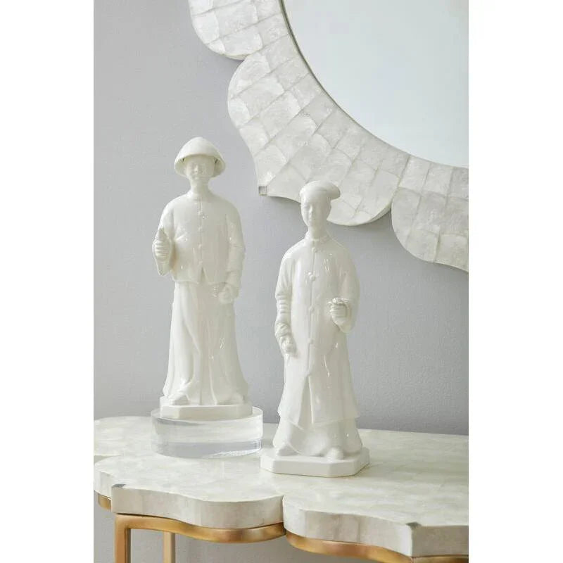 Lotus Flower Shaped White Wall Mirror - LOOMLAN - Chelsea House - Wall Mirrors