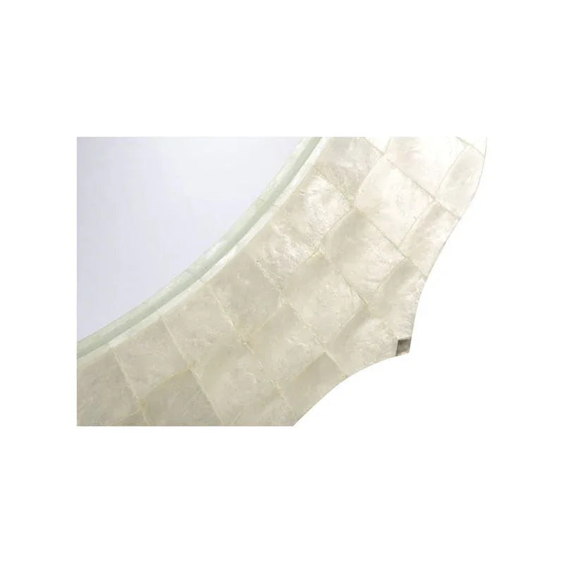 Lotus Flower Shaped White Wall Mirror - LOOMLAN - Chelsea House - Wall Mirrors