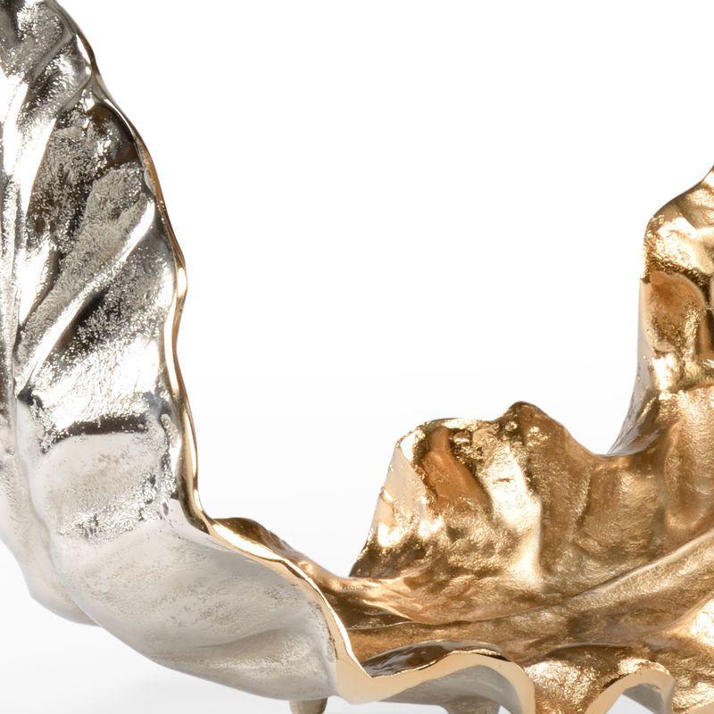 Lush Leaf Sculpture Med Gold Sculpture - LOOMLAN - Wildwood - Statues & Sculptures