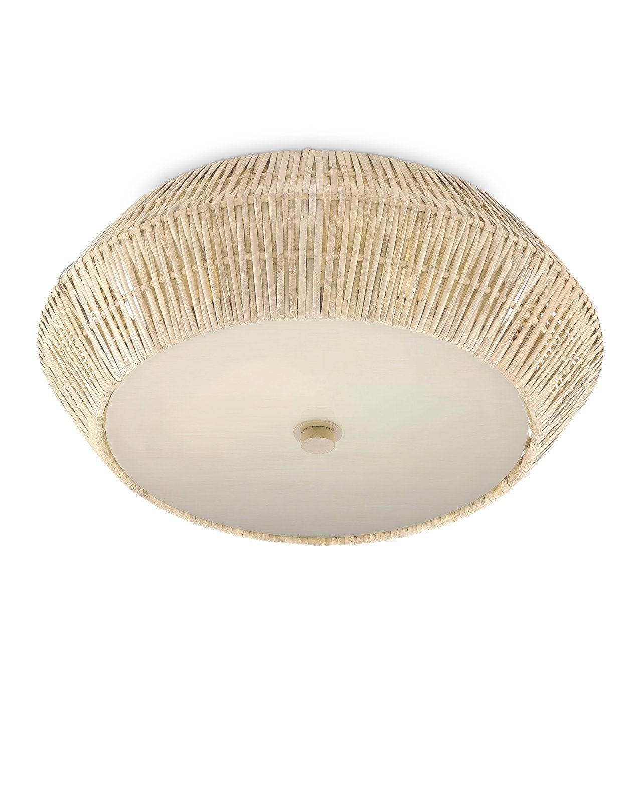 Antibes Natural Rattan Flush Mount-Flush Mounts-Currey & Co-LOOMLAN