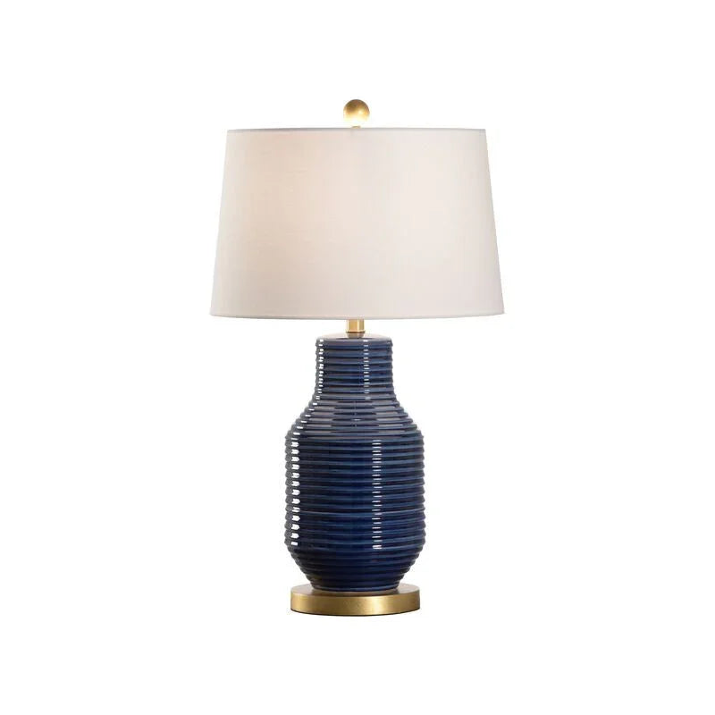 Lydia Bold Blue Glaze Table Lamp - LOOMLAN - Wildwood - Table Lamps