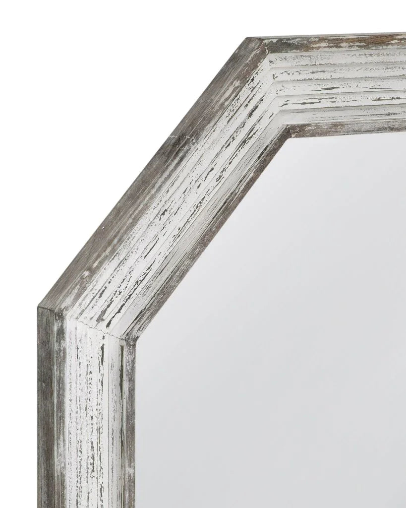 Marden Octagonal Design White Wall Mirror - LOOMLAN - Bassett Mirror - Wall Mirrors