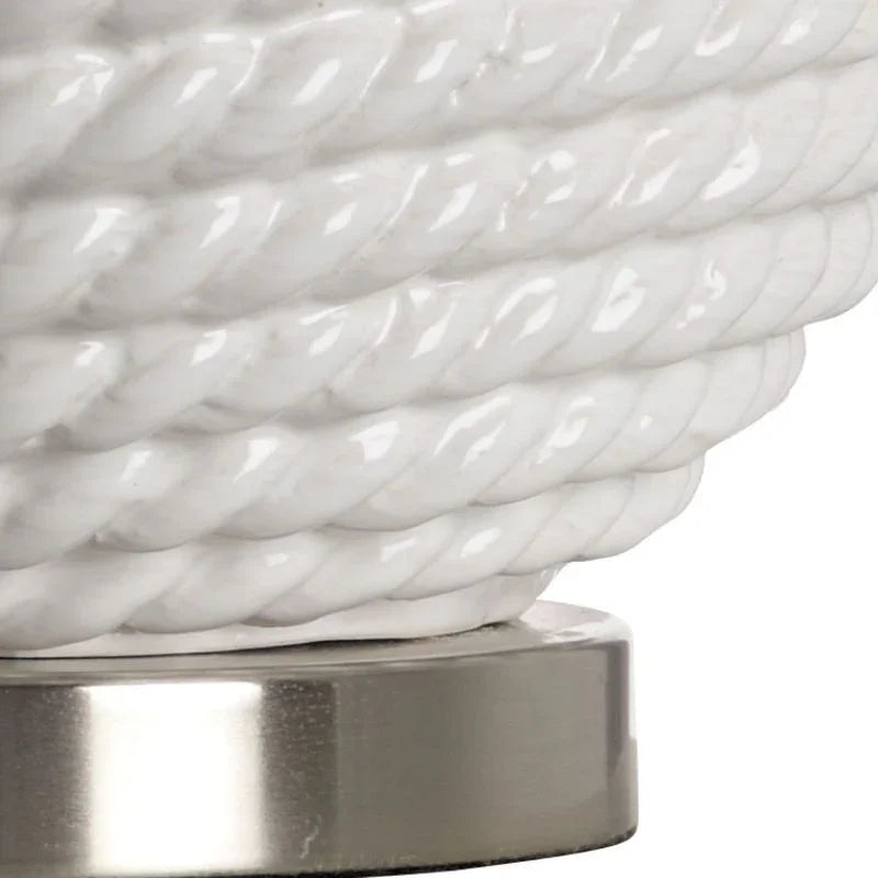 Marina White Glazed Ceramic Table Lamp - Ice - LOOMLAN - Wildwood - Table Lamps
