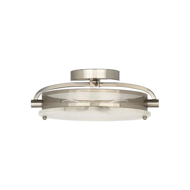 Moon Nickel Made Flush Mount-Flush Mounts-Wildwood-LOOMLAN