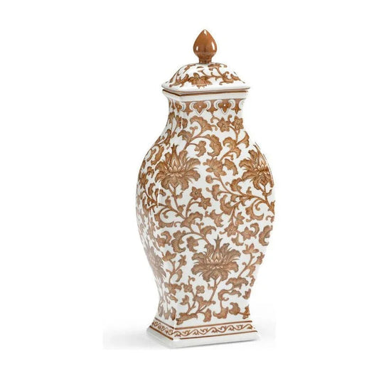 Nutmeg Hand Decorated Rectangular Vase - LOOMLAN - Chelsea House - Vases & Jars