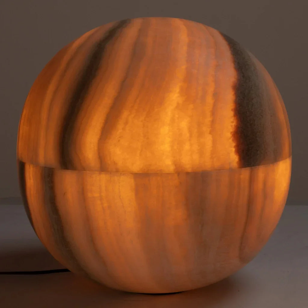 Onyx Globe Style Round Table Lamp - LOOMLAN - Noir - Table Lamps