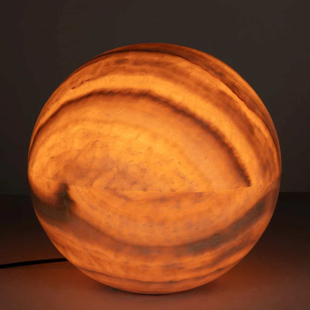 Onyx Globe Style Round Table Lamp - LOOMLAN - Noir - Table Lamps