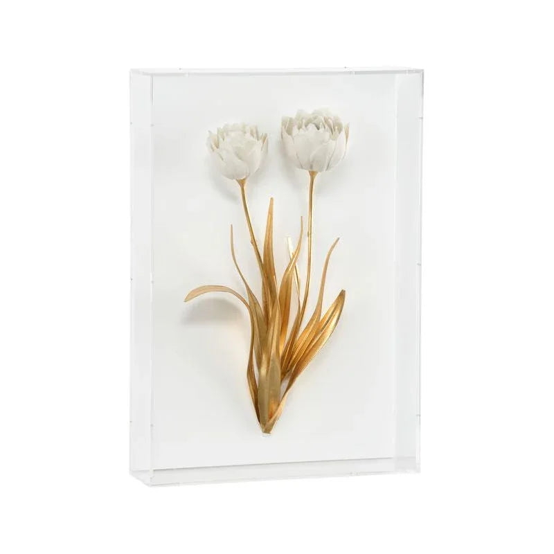 Porcelain Flowers Hamdmade Artwork-Framed Wall Art-Chelsea House-Flowers C-LOOMLAN