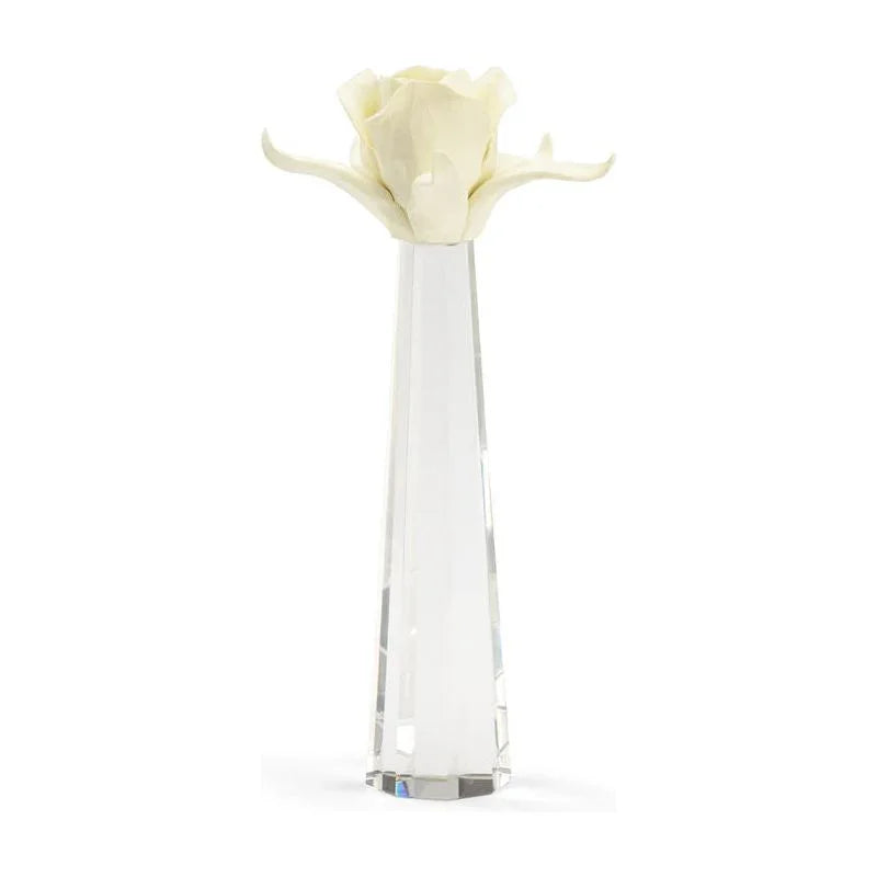 Porcelain Rose On Stand Sculpture - LOOMLAN - Chelsea House - Statues & Sculptures