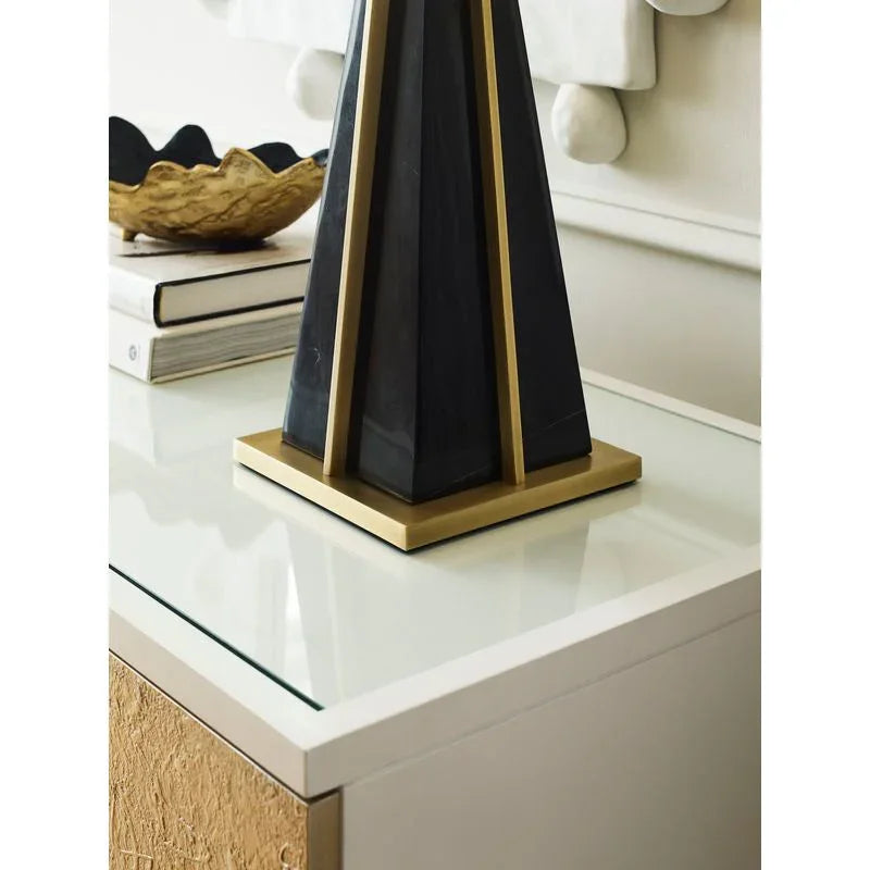 Portofino Marble Made Table Lamp - Nero Marquina - LOOMLAN - Wildwood - Table Lamps
