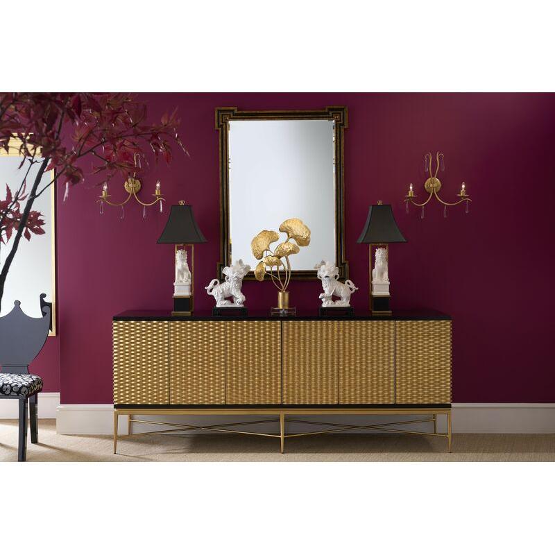 Richards Wood Framed Wall Mirror - Black/Gold - LOOMLAN - Chelsea House - Wall Mirrors