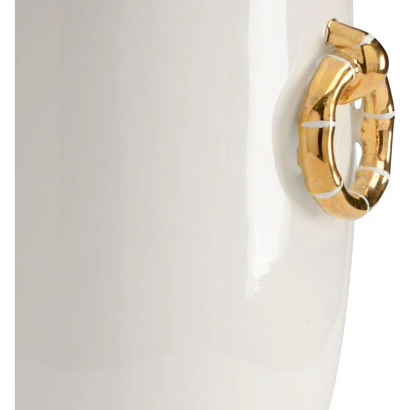Ring Off - White Glazed Porcelain Vase - LOOMLAN - Chelsea House - Vases & Jars
