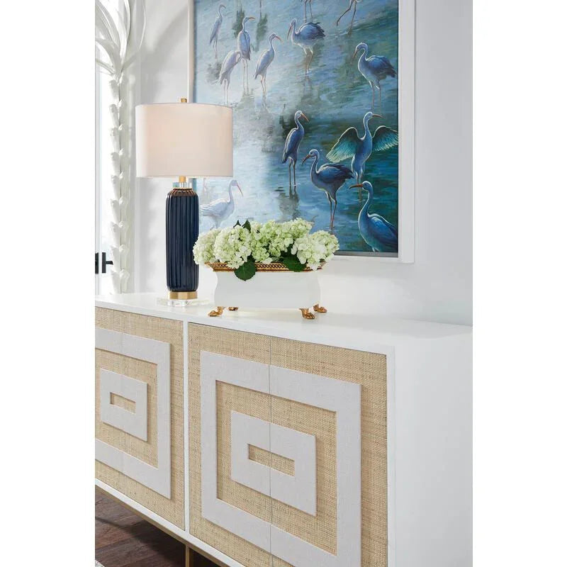 Samuel Glazed Fluted Ceramic Table Lamp - LOOMLAN - Chelsea House - Table Lamps