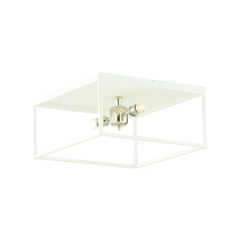 Stone Harbor Polished Nickel Framed Flush Mount-Flush Mounts-Wildwood-LOOMLAN