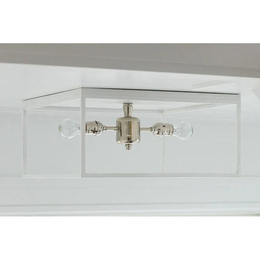 Stone Harbor Polished Nickel Framed Flush Mount-Flush Mounts-Wildwood-LOOMLAN