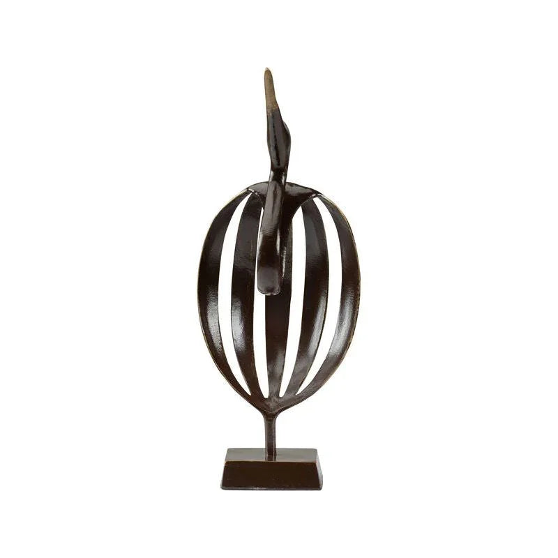 Stylized Crane Modern Metal Sculpture - LOOMLAN - Wildwood - Statues & Sculptures
