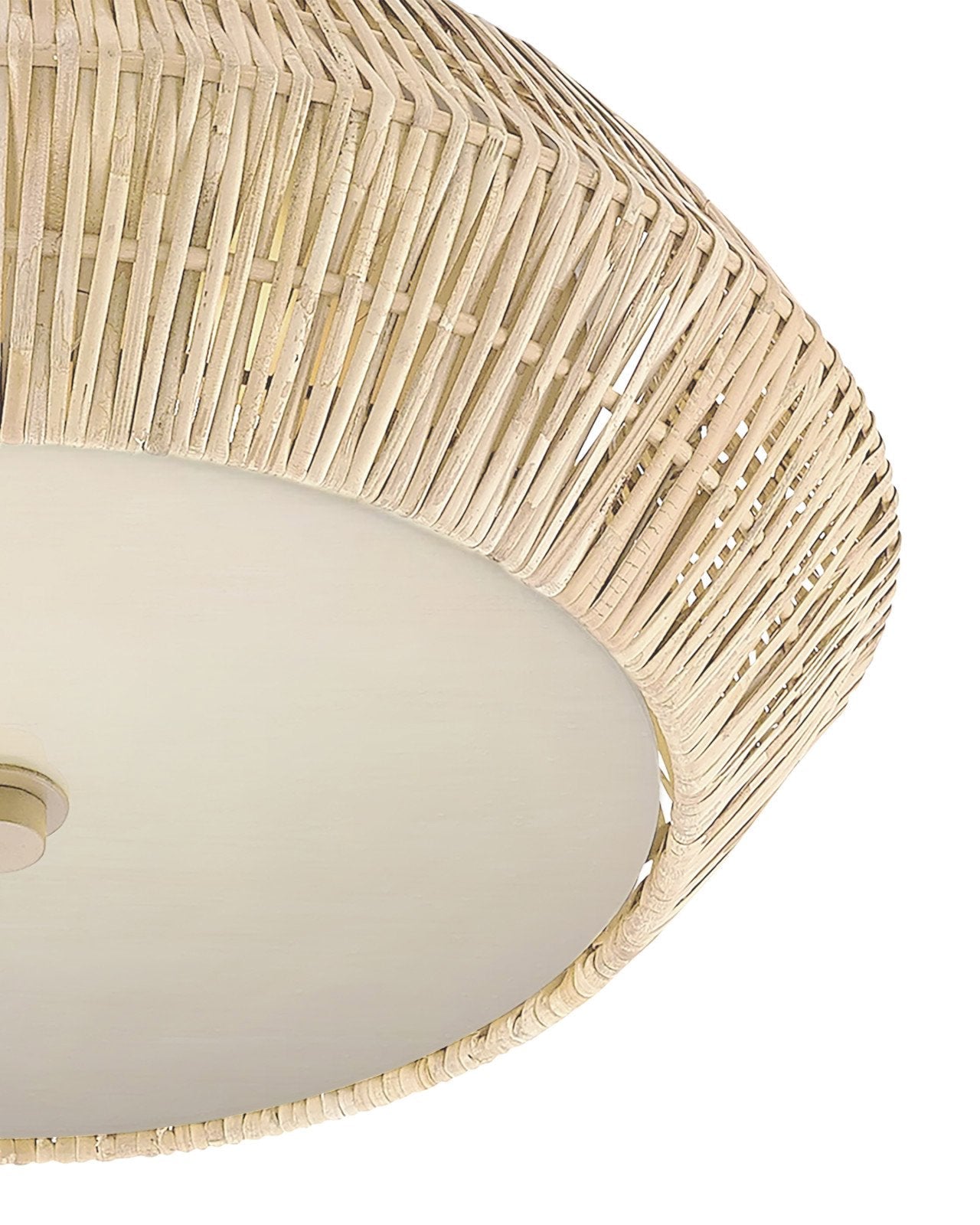 Antibes Natural Rattan Flush Mount-Flush Mounts-Currey & Co-LOOMLAN