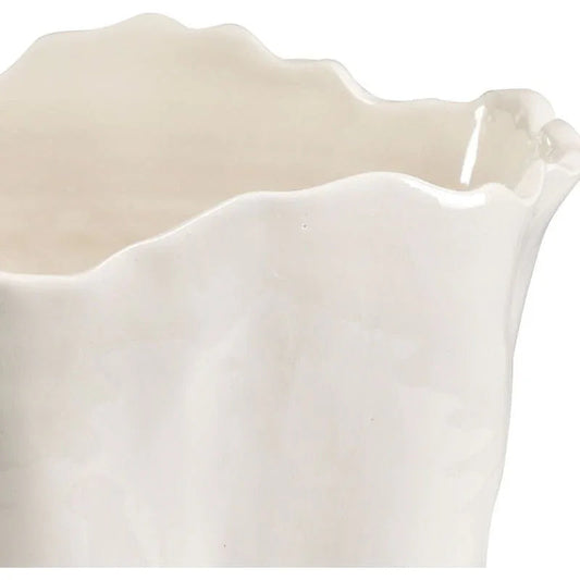 Willow White Glazed Italian Ceramic Vase - LOOMLAN - Chelsea House - Vases & Jars