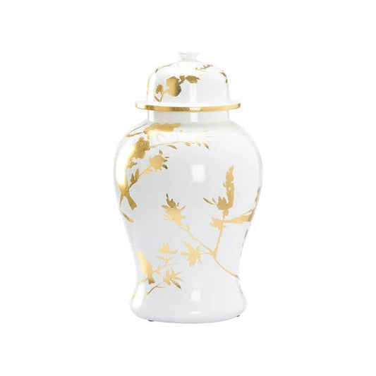 Winged Creatures Ginger White Ceramic Jar - LOOMLAN - Chelsea House - Vases & Jars