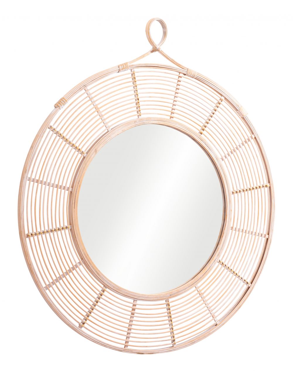 Lobo Painted Rattan Frame Wall Mirror -- view 4