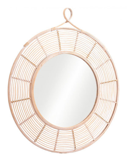 Lobo Painted Rattan Frame Wall Mirror -- view 4