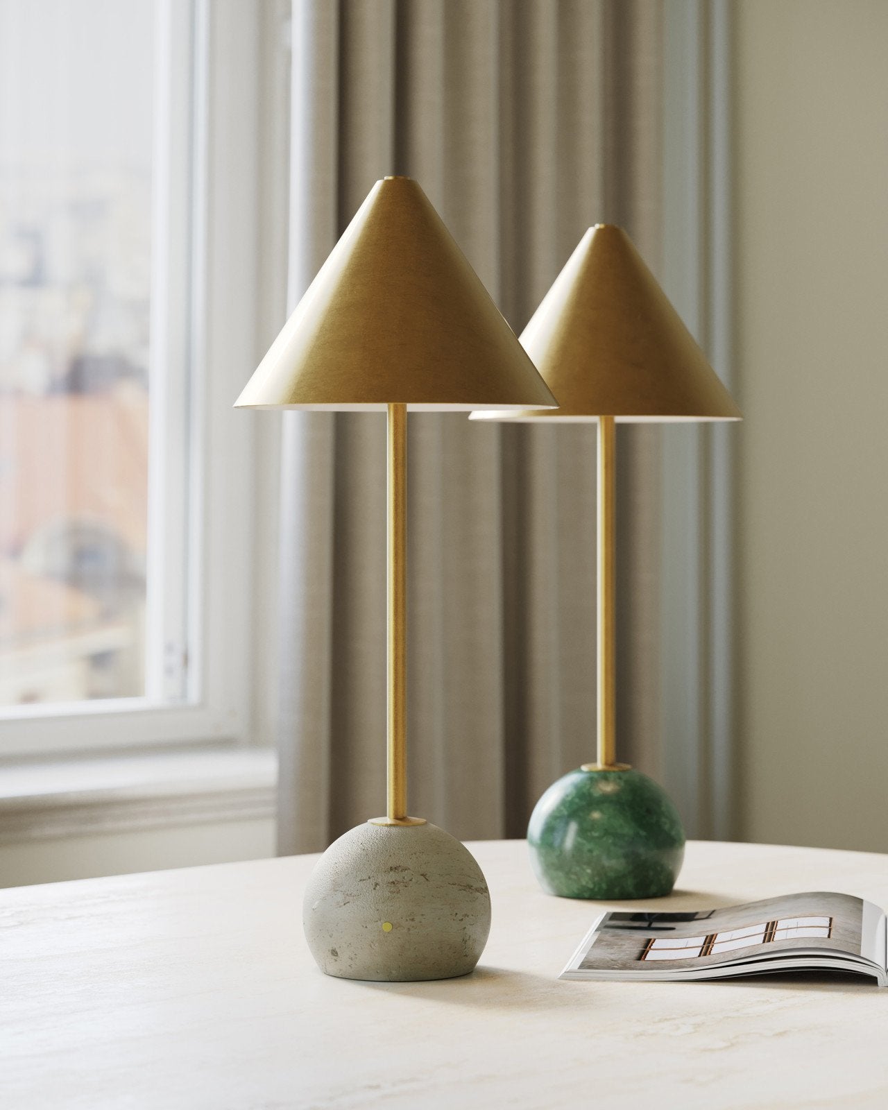 Journey Brass Finish Cordless Table Lamp