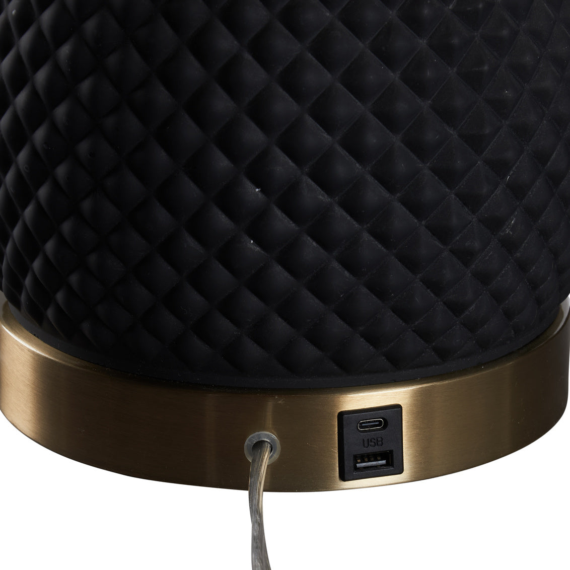 Hester Sculptural Black Ceramic Table Lamp