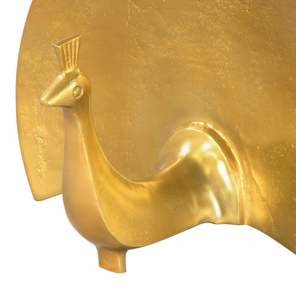 Fan Table Art Golden Aluminum Sculpture -- view 5