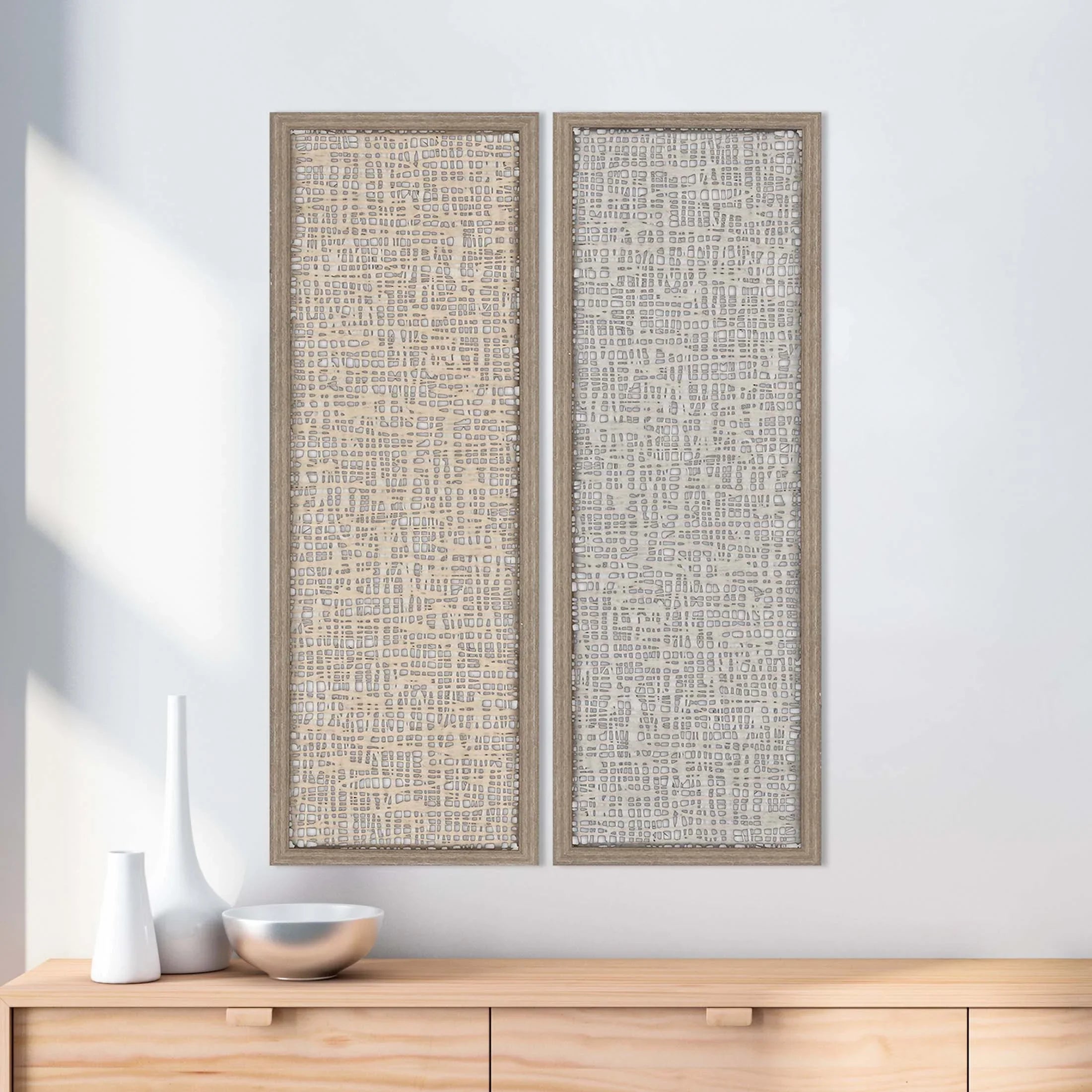 Natural Texture Neutral Canvas Art 2PC