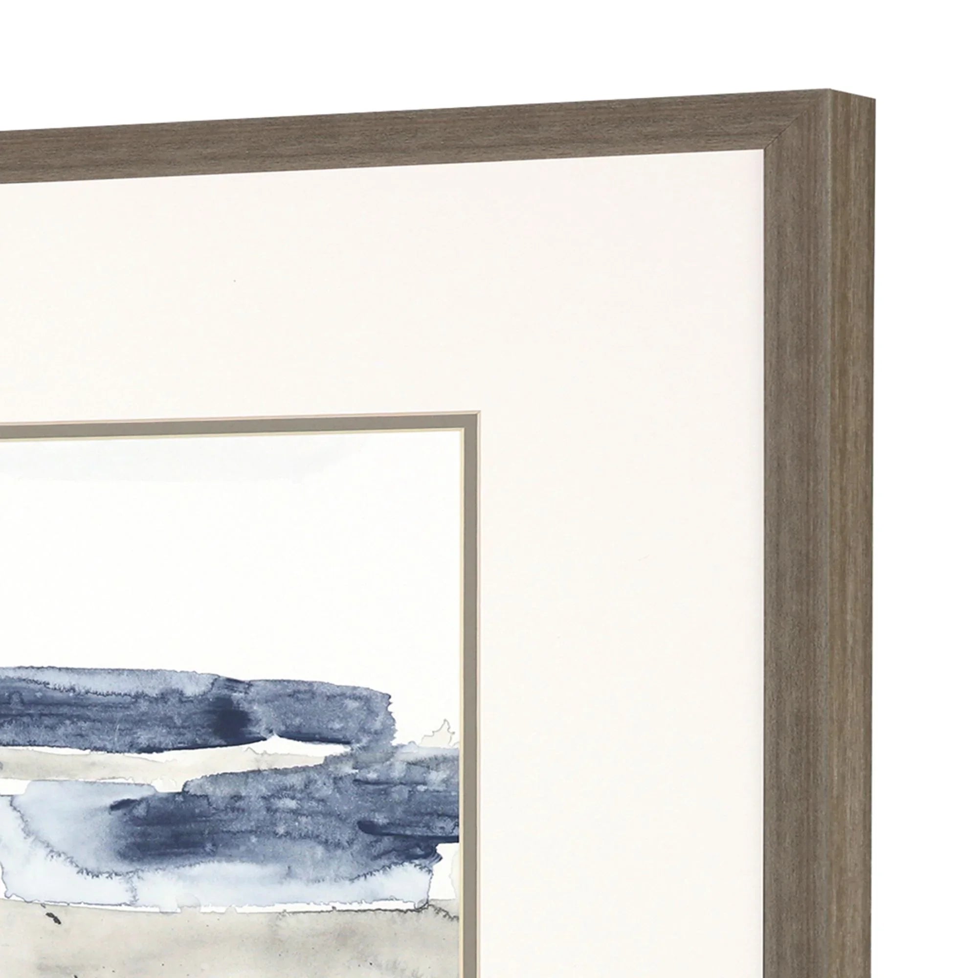 Shoreline I Brushed silver Canvas Art 3PC