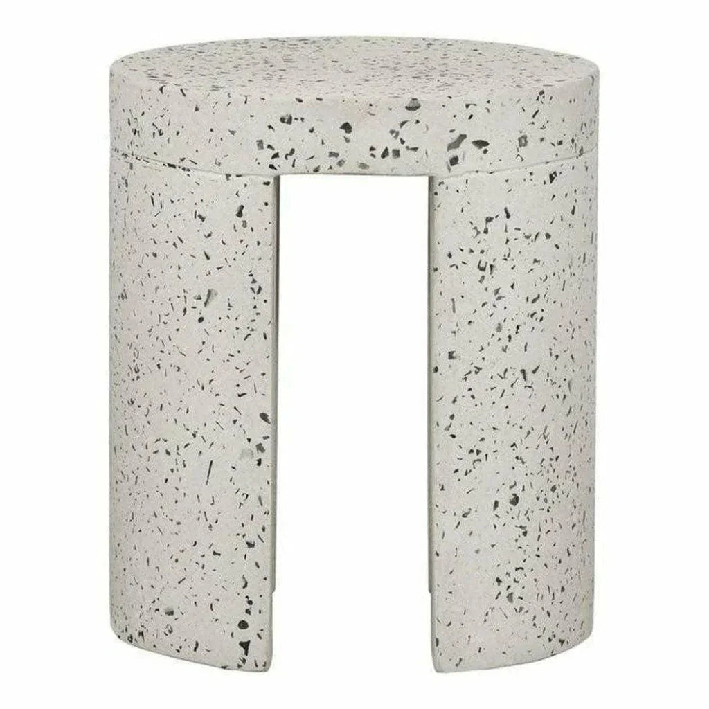 Moe's Home 15 Inch Outdoor Stool White Contemporary