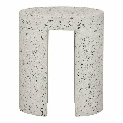 Moe's Home 15 Inch Outdoor Stool White Contemporary