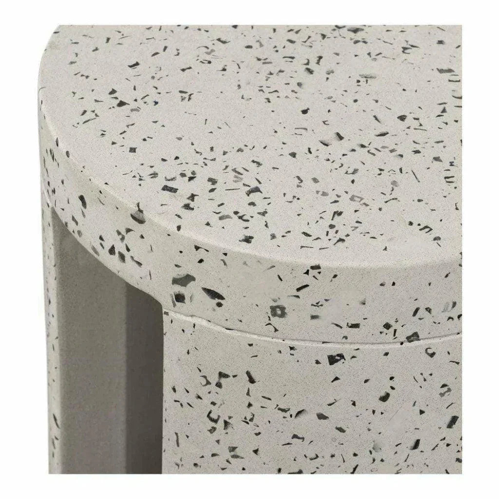 Moe's Home 15 Inch Outdoor Stool White Contemporary