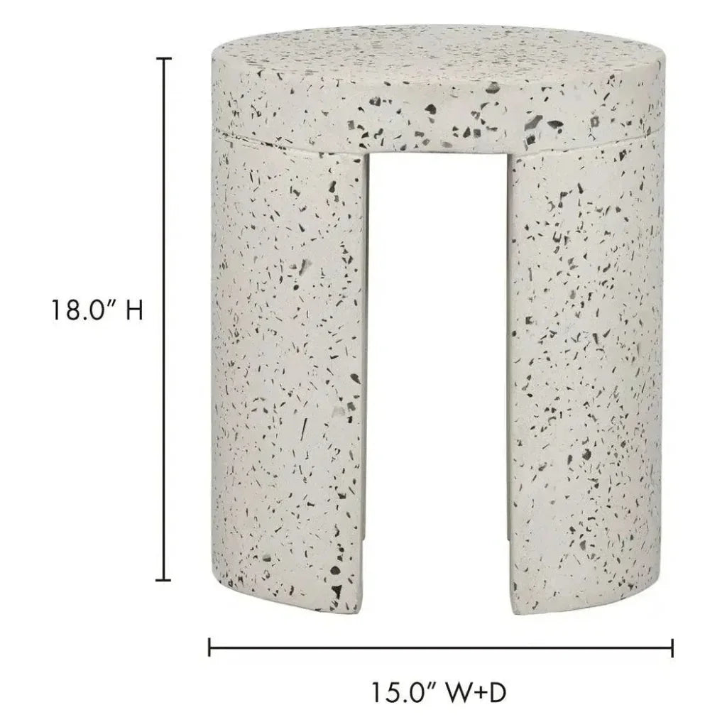 Moe's Home 15 Inch Outdoor Stool White Contemporary