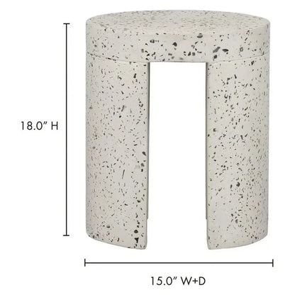Moe's Home 15 Inch Outdoor Stool White Contemporary