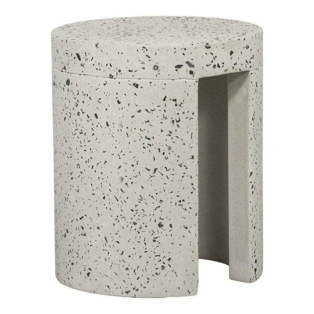 Moe's Home 15 Inch Outdoor Stool White Contemporary