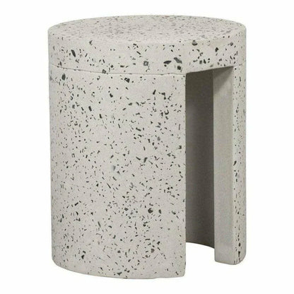 Moe's Home 15 Inch Outdoor Stool White Contemporary