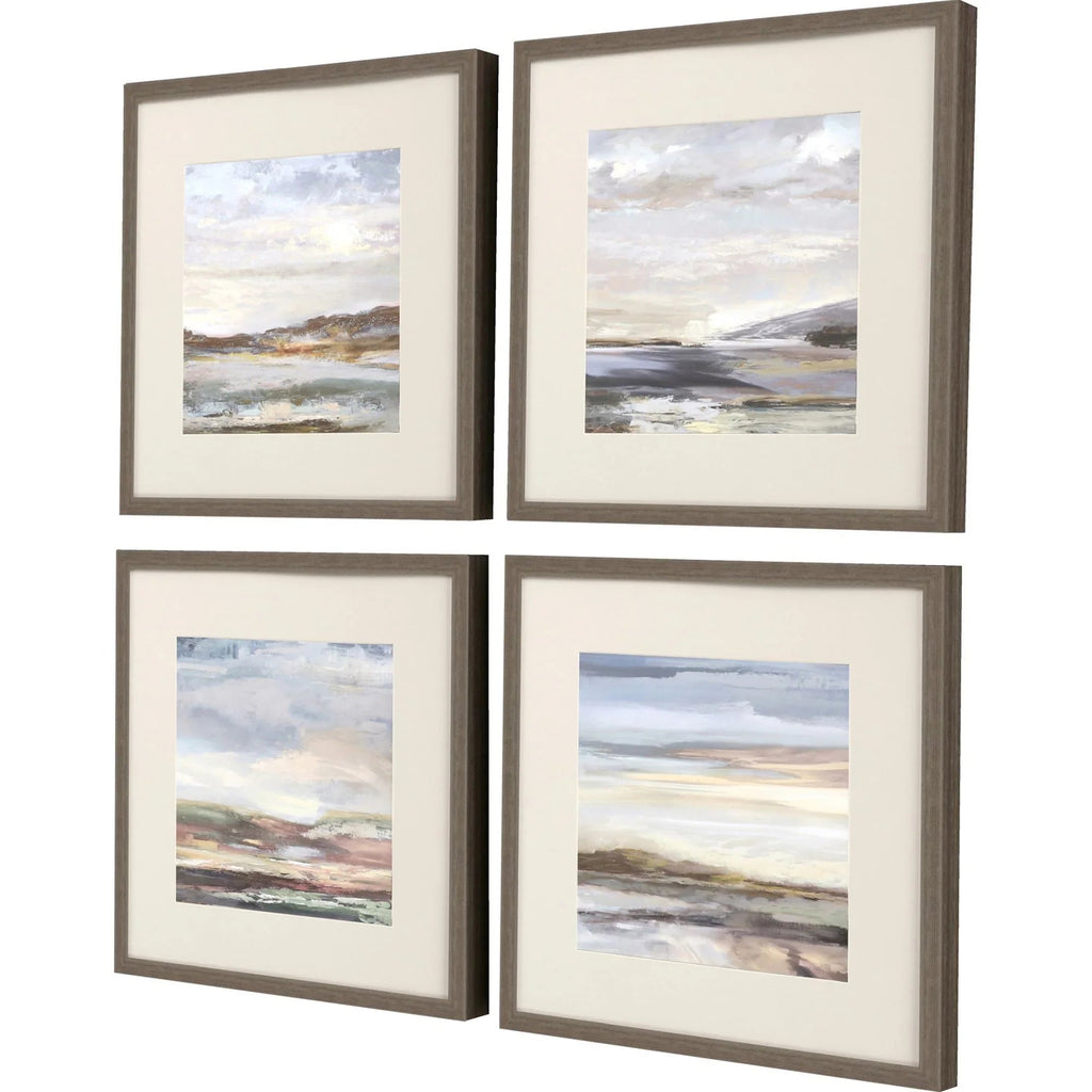 Tirwedd Glass Front Blue Canvas Art 4PC
