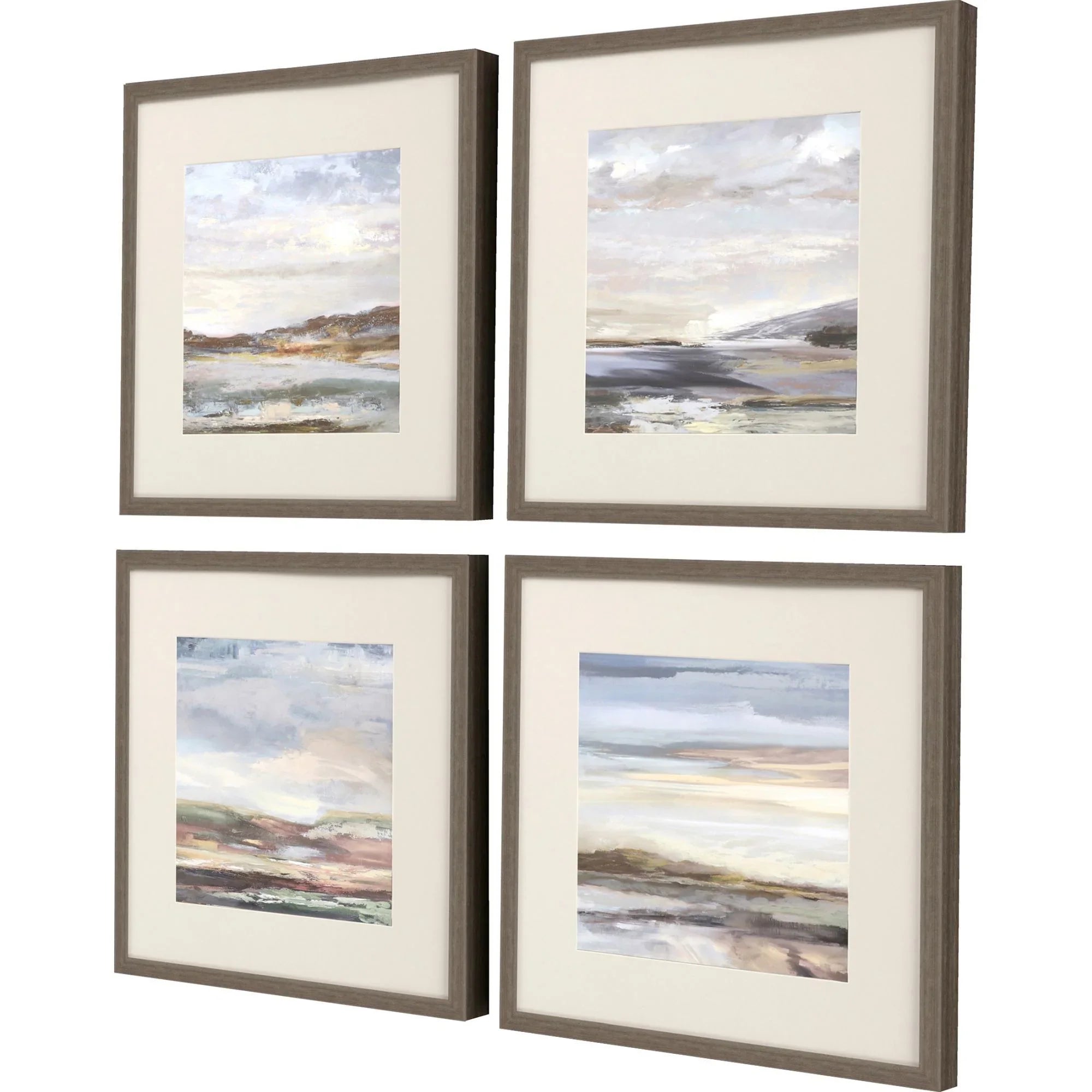 Tirwedd Glass Front Blue Canvas Art 4PC