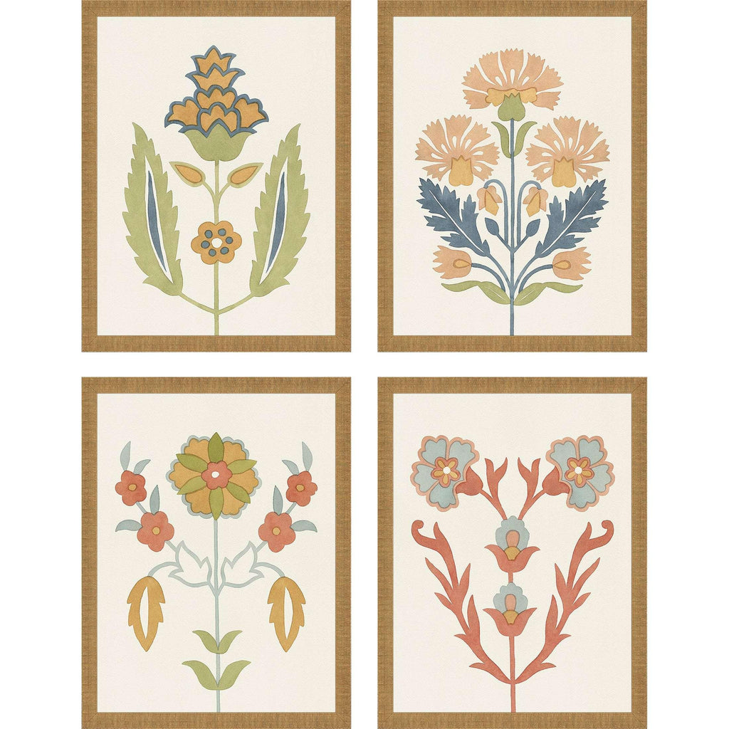 Folk Flourish Multi Canvas Art 4PC