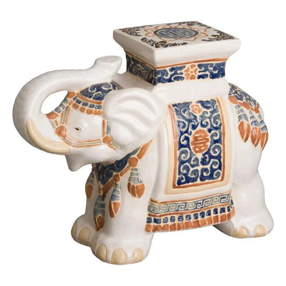 17 in. Elephant Outdoor Garden Stool-Garden Stools-Emissary-LOOMLAN