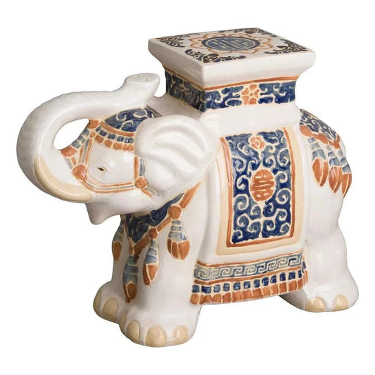 17 in. Elephant Outdoor Garden Stool-Garden Stools-Emissary-LOOMLAN