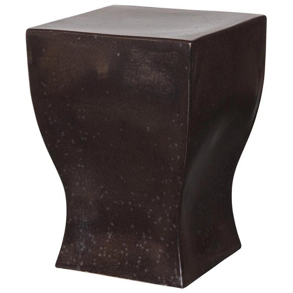 17.5 in. Square Ceramic Garden Stool by Emissary-Garden Stools-Emissary-Gunmetal-LOOMLAN